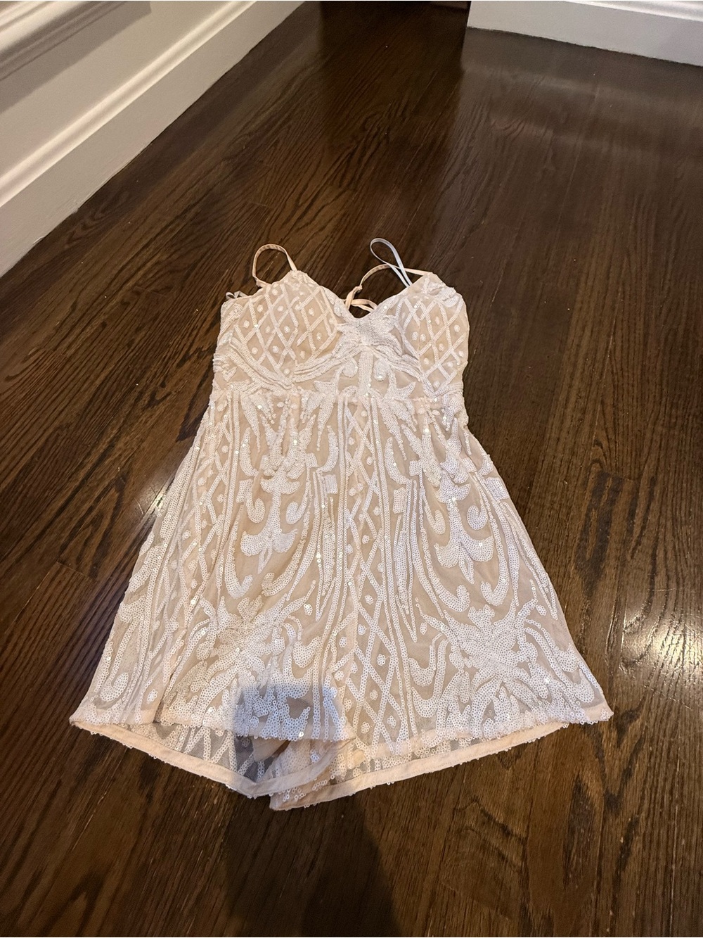 Lulu's Light Blush Spaghetti Strap Romper